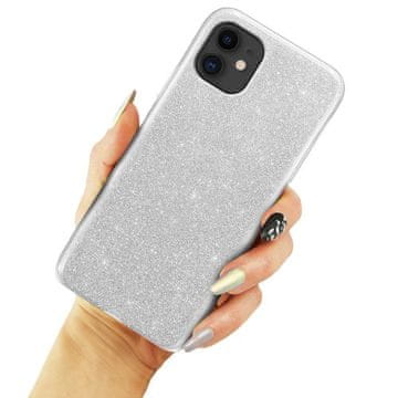 GS Bleščeč ovitek za iPhone 12/12 Pro, srebrn