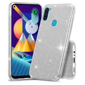 GS Bleščeč ovitek za Samsung Galaxy A11 / M11, srebrn
