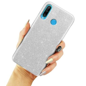 GS Bleščeč ovitek za Huawei P30 Lite, srebrn