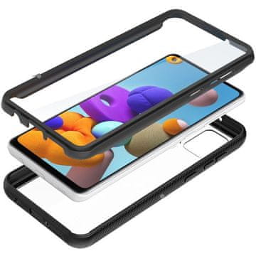 Overboard Ovitek za Samsung Galaxy A21S, odporen na udarce, s folijo, črn