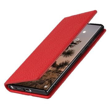 Overboard Usnjen ovitek za Samsung Galaxy S22 Ultra, zrnato usnje, rdeč