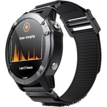 GS Najlonski pašček Quickfit 26 mm za Garmin, črne barve