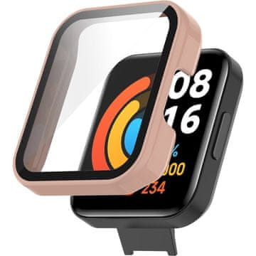 Overboard Ovitek 2 v 1 + steklo za Xiaomi Redmi Watch 2 Lite, roza