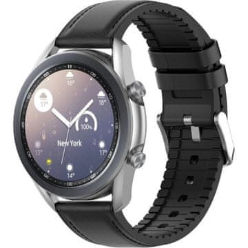 GS Usnjen pašček iz pravega usnja z 22 mm teleskopom - črn