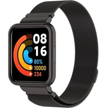 GS Milanski pašček z etuijem za Xiaomi Redmi Watch 2 Lite, črne barve