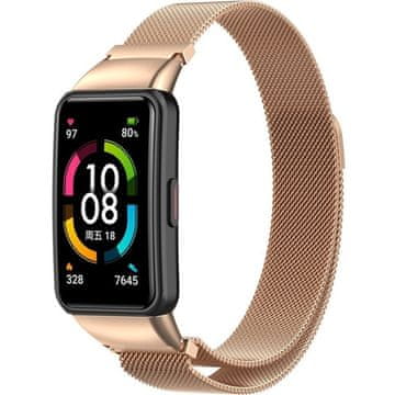 GS Milanski pašček za Huawei Band 6, roza zlat