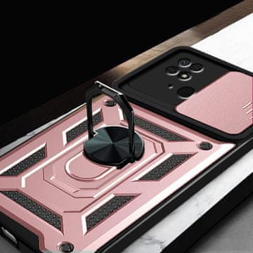 Overboard Oklepni ovitek za Xiaomi Redmi 10C, CamShield Slide, roza zlat
