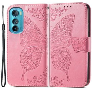 GS Ovitek za Motorola Edge 30, metulj, roza