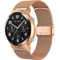 GS Milanska zapestnica + ovitek z zaščitnim ovitko za Huawei Watch GT 2 42 mm, roza zlata