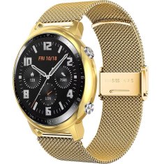 GS Milanska zapestnica + ovitek z zaščitnim ovitko za Huawei Watch GT 2 42 mm, zlata
