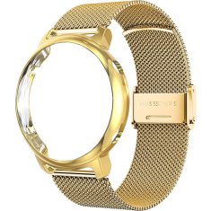GS Milanska zapestnica + ovitek z zaščitnim ovitko za Huawei Watch GT 2 42 mm, zlata
