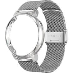 GS Milanska zapestnica + ovitek z zaščitnim ovitko za Huawei Watch GT 2 42 mm, srebrna