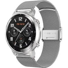 GS Milanska zapestnica + ovitek z zaščitnim ovitko za Huawei Watch GT 2 42 mm, srebrna