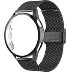 GS Milanska zapestnica + ovitek z zaščitnim ovitko za Huawei Watch GT 3 46 mm, črna