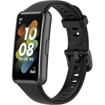 GS Silikonski pašček za Huawei Band 7, črne barve