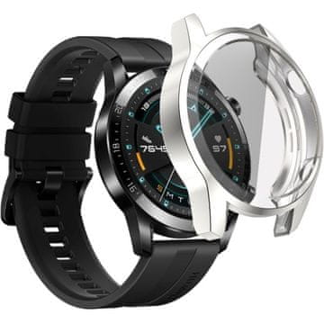 GS Ovitek 2 v 1 z zaščitno folijo za Huawei Watch GT 2 46 mm, srebrn