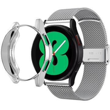 GS Zapestnica + ovitek za Samsung Galaxy Watch 4 Classic 46mm, srebrna