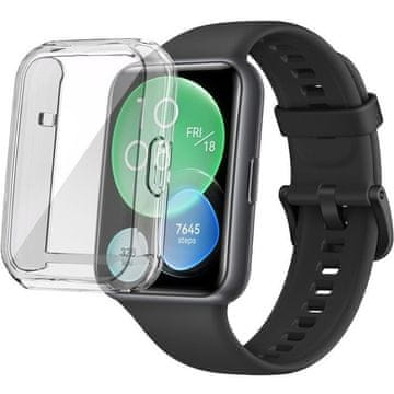 GS Ovitek 2 v 1 z zaščitno folijo za Huawei Watch Fit 2, prozoren, brezbarven