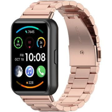 GS Pašček iz nerjavečega jekla za Huawei Watch Fit 2, roza zlat
