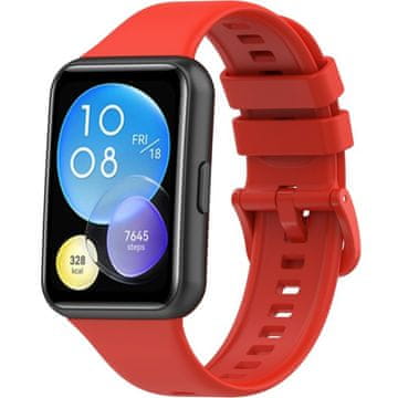 GS Silikonski pašček za Huawei Watch Fit 2, rdeč