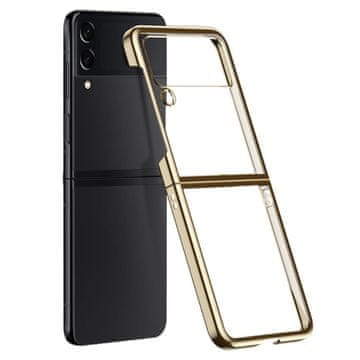 Overboard Ovitek z galvaniziranim okvirjem za Samsung Galaxy Z Flip 4 5G, zlat