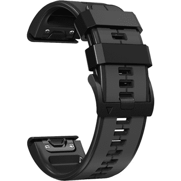 GS Silikonski pašček za Garmin Fenix 26mm, črne barve