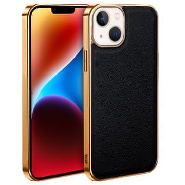 Overboard Ovitek za iPhone 14 Plus, kravje usnje, črn