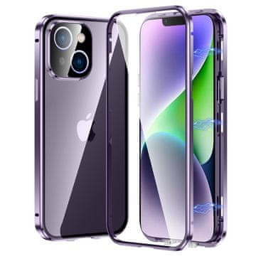 Overboard Ovitek za iPhone 14, dvojno magnetno steklo, vijoličen