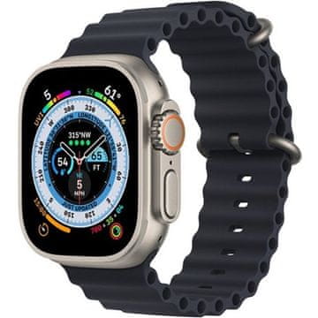 GS Silikonski pašček za Apple Watch 1/2/3/4/5/6/7/8/9/10/11/SE Ultra 1/2/3 42/44/45/46/49 mm, siv