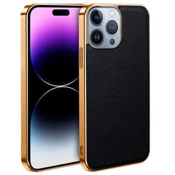 Overboard Ovitek za iPhone 13 Pro, kravje usnje, črn
