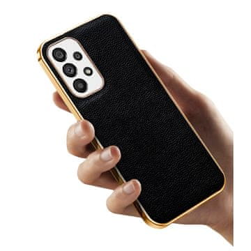 Overboard Ovitek za Samsung Galaxy A13 4G, kravje usnje, črn
