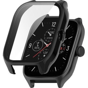 GS Ovitek 2 v 1 + kaljeno steklo za Amazfit GTS 4, črn
