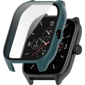 GS Ovitek 2 v 1 + kaljeno steklo za Amazfit GTS 4, zelen