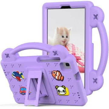 GS Ovitek za Samsung Galaxy Tab A7 Lite 8.7 T220/T225, ljubki vzorci, s stojalom, vijoličen