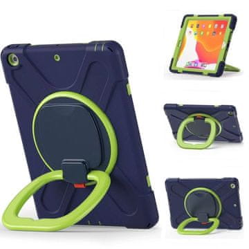 Overboard Ovitek za iPad 10,2" 2021/2020/2019 (9./8./7. generacija), stojalo 360, temno modra/zelena