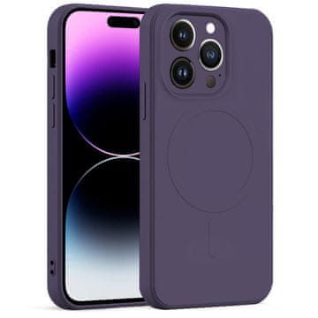 GS Silikonski ovitek Mag Cover za iPhone 14 Pro Max, vijoličen