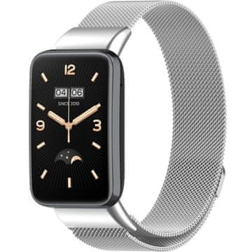 GS Milanski pašček za Xiaomi Mi Band 7 Pro, srebrn