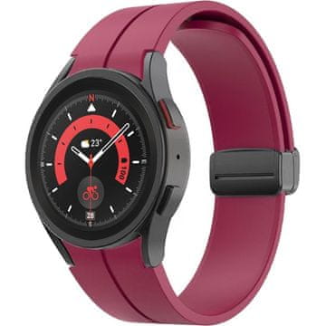 GS Silikonski pašček za Samsung Galaxy Watch 4/5/6/7/FE 40/42/43/44/45/46/47 mm, bordo