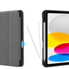 GS Ovitek za iPad 11" 2025 A16 (11. gen.) / iPad 10.9" 2022 (10. gen.), pametni pisalo, z držalom za pisalo, črn
