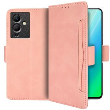 GS Ovitek s preklopom za Infinix Note 12 5G, reža za kartico, roza