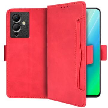 GS Ovitek s preklopom za Infinix Note 12 5G, reža za kartico, rdeč