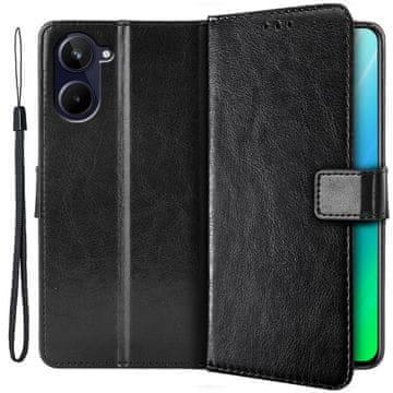 GS Realme 10 4G preklopni ovitek, usnjeno razcepljeno, črno
