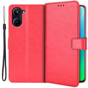 GS Realme 10 4G preklopni ovitek, usnjeno razcepljeno, rdeče barve