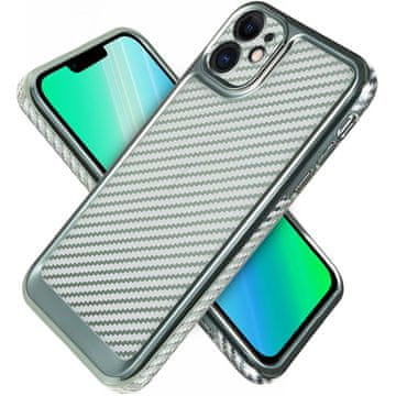 GS Ovitek za iPhone 12 s tankim karbonom, zelen