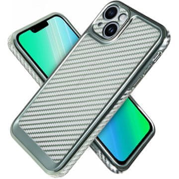 GS Ovitek za iPhone 14 Plus s tankim karbonom, zelen