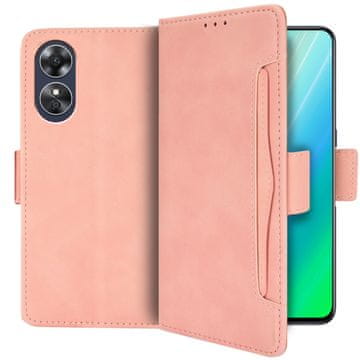 GS Preklopni ovitek za Oppo A17, reža za kartico, roza