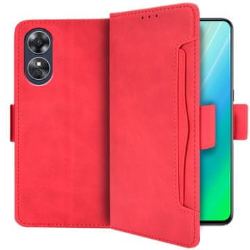 GS Ovitek za Oppo A17, reža za kartico, rdeč