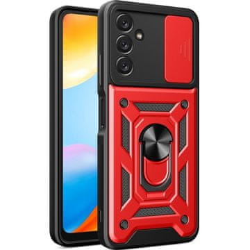 GS Oklepni ovitek za Samsung Galaxy A14 4G/5G, CamShield Slide, rdeč