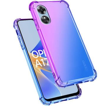 GS Ovitek za Oppo A17 Gradient, odporen proti padcem, vijoličen/moder
