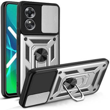Overboard Oklepni ovitek za Oppo A17, CamShield Slide, srebrn
